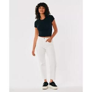 Hollister Womens Ultra High Rise Vintage Ankle Straight Jean Size 28 White Denim